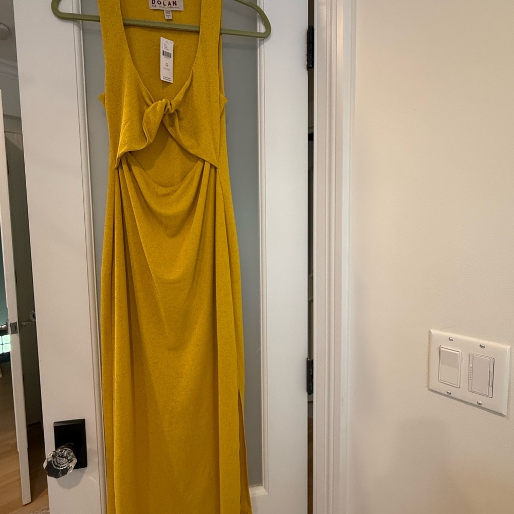 Anthropologie Dolan Yellow Sleeveless Cutout Dress